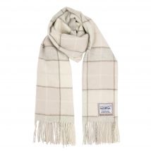 Heritage Traditions - 100% Wool Tartan Woollen Scarf - Natural Box Check