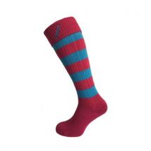 Hortons Ladies Long Sock Pink &amp; Turquoise Stripe