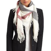 Burberry - White and Grey Check Scarf