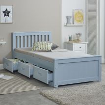 Mission - Single - Storage Bed - Blue - Wood - 3ft - Happy Beds