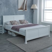Madrid - Double -White - Wooden - 4ft6 - Happy Beds