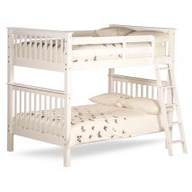 Malvern - Kids White Wooden Sleeper Bunk Bed - Quadruple - 4ft - Happy Beds
