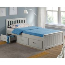 Mission - Single - Storage Bed - Grey - Wood - 3ft - Happy Beds