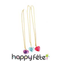 Collier coeur sur chaîne assorti