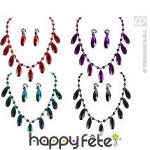 Collier et boucles d'oreilles avec pierres