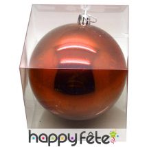 Grosse boule de noel. cuivré brillant 20cm