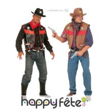 Gilet de cow-boy noir/marron taille m/l