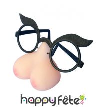 Paire de lunettes nichons humoristiques, adulte