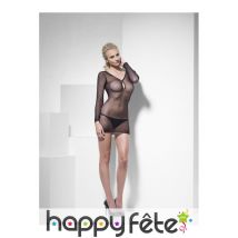 Robe courte en filet noir