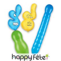 Sachet de 4 ballons en forme d'animaux