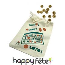 Sac pour jetons de loto en toile