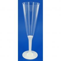 10 flutes à champagne blanc (BLANC)