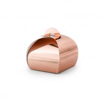 10 petites boîtes rose doré en carton de 6cm