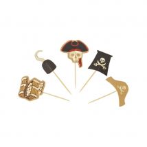 10 Pics Gâteau Thème Pirate 9 cm