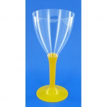 10 verres a vin pied jaune (JAUNE)