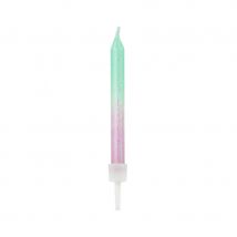20 Bougies d'anniversaire coloris sirène, 6cm