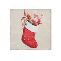 20 Petites serviettes chaussettes de Noël