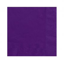 20 petites serviettes violettes en papier de 25 cm