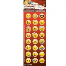24 Stickers Emoji autocollants