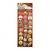 24 Stickers émoticones autocollants