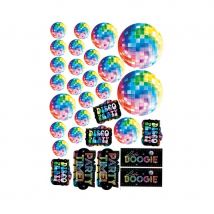 30 Décorations disco en carton