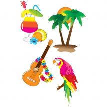 4 Décors Hawai en carton plat