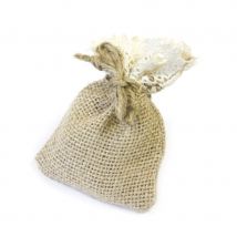 4 petits sacs en toile de jute, 10 cm
