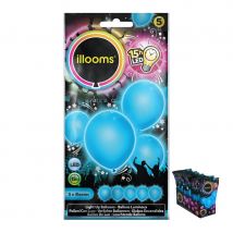 5 ballons bleus lumineux (5 ballons)