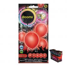 5 ballons rouges lumineux (5 ballons)