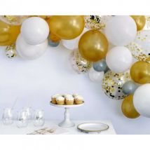 Arche de ballons blanc doré