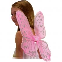 Ailes de fée rose pailleté pour enfant (ROSE)