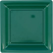 Assiette en plastique carrée vert (VERTSAPIN)