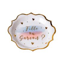 Assiettes Fille ou Garçon en carton par 8