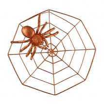 Araignée orange pailletée sur toile, décoration (Orange)