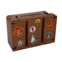 Ancienne valise de voyage en carton (Marron)