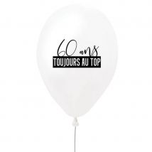 Ballon 60 ans toujours au top en latex, 27 cm (60 ans)