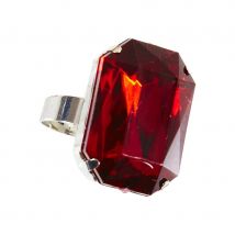 Bague avec grosse pierre rouge, adaptable