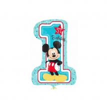 Ballon anniversaire Mickey Mouse chiffre 1 71cm