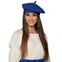 Béret basque bleu uni