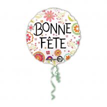 Ballon bonne fête fleuri et rond