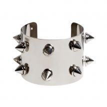 Bracelet clouté en métal argenté pour adulte