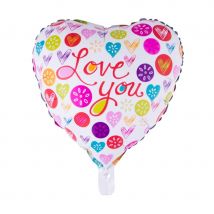 Ballon coeur Love you multicolore de 52cm