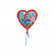 Ballon coeur Super Mario et ses amis de 43 cm