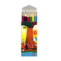 Boite de 6 crayons de couleurs, 9cm