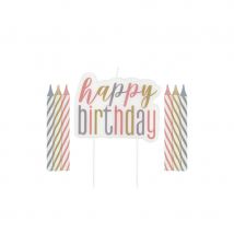 Bougies d'anniversaire colorées, happy birthday