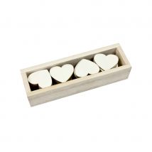 Boîte de coeurs marque place en bois de 4cm