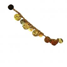 Bracelet de cheville doré avec pièces