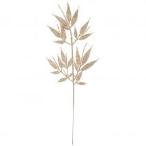 Branche de feuilles cuivrées pailletées de 40cm