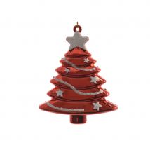 Boule de Noël en forme de sapin rouge 7cm