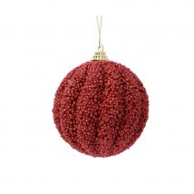 Boule de Noel Rouge Élégante à Paillettes, 8cm (Rouge)